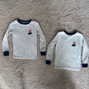 MATCHING Cream and Navy Bear Long Sleeve Tee’s